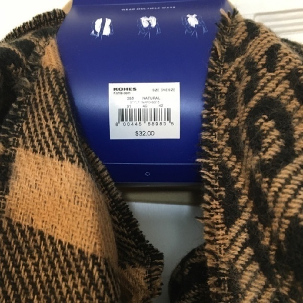 NWT Apt. 9 Animal Print & Plaid Scarf - Picture 7 of 7